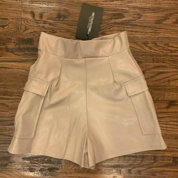 PrettyLittleThing Pants - 🆕PU Leather pretty little thing shorts